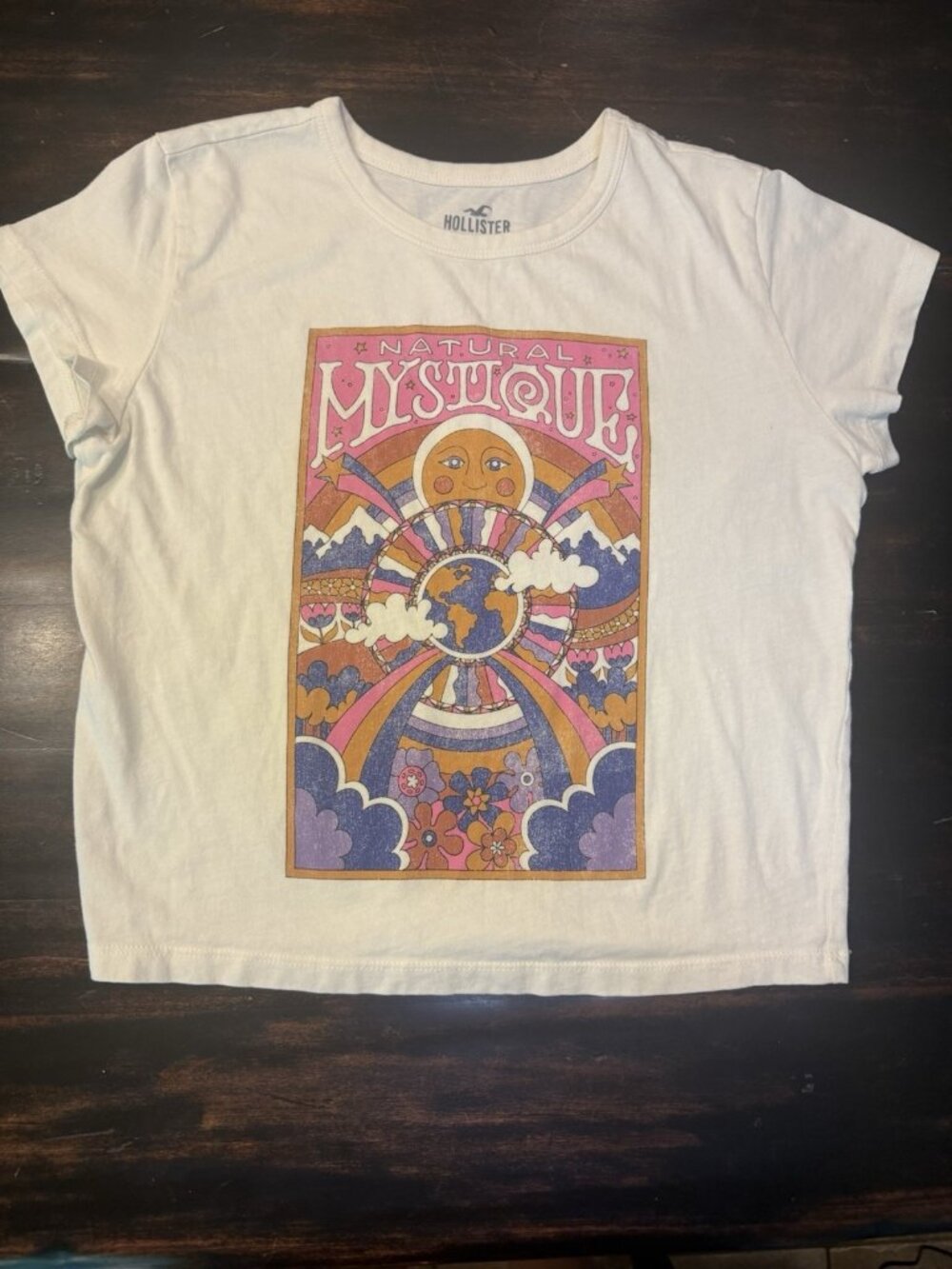 Hollister Graphic Baby Tee White Size S "Natural Mystique"